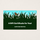 芝生気にサービス会社のギフト券 (正面)