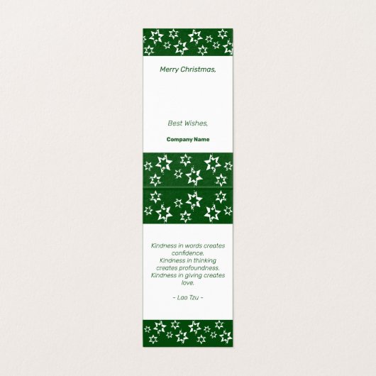 芝生気にサービス白 – 緑クリスマススターカード (内部フラット)