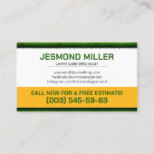 芝生気にサービス – 造園 名刺 (裏面)