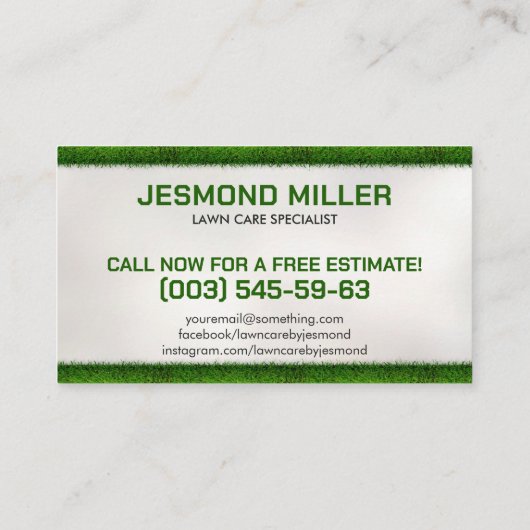 芝生気にサービス – 造園 名刺 (裏面)