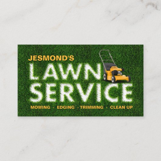 芝生気にサービス – 造園 名刺 (正面)