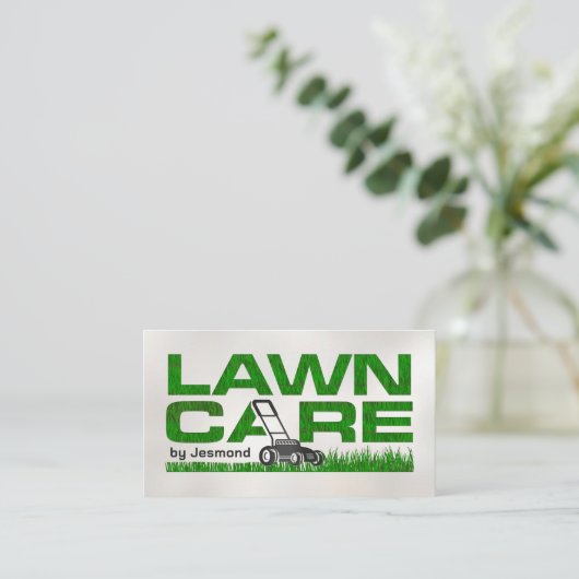 芝生気にサービス – 造園 名刺 (スタンド正面)