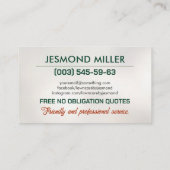 芝生気にサービス – 造園 名刺 (裏面)