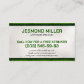 芝生気にサービス – 造園 名刺 (裏面)