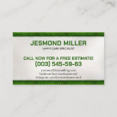 芝生気にサービス – 造園 名刺 (裏面)