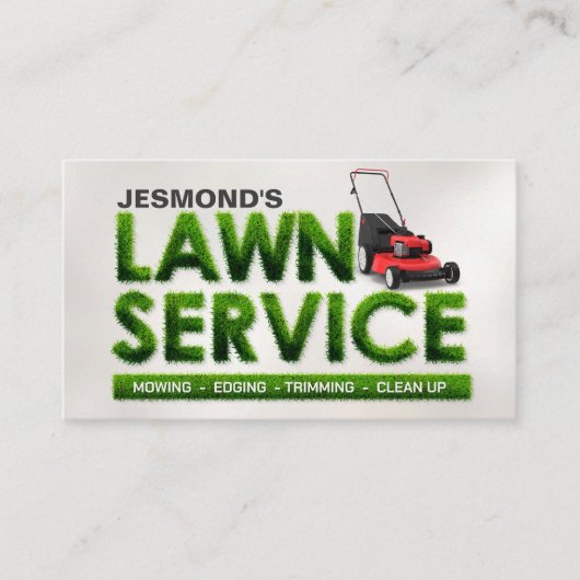 芝生気にサービス – 造園 名刺 (正面)