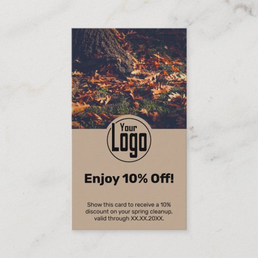 芝生気にサービ楽しむス10%オフ！ 割引カード (正面)