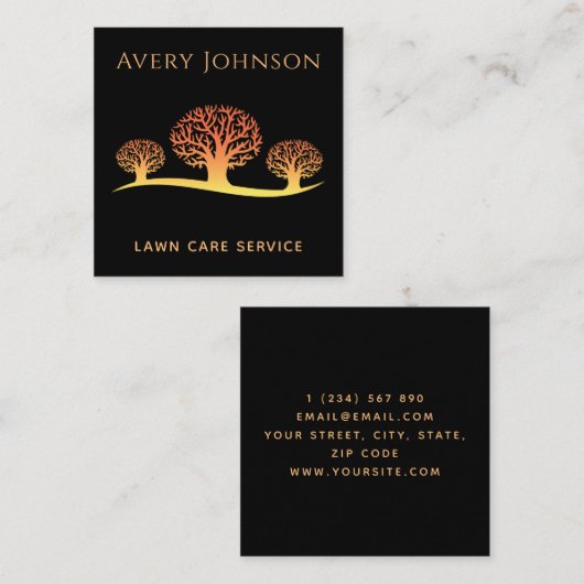 芝生気にサ鮮やかービクールング スクエア名刺 (正面/裏面)