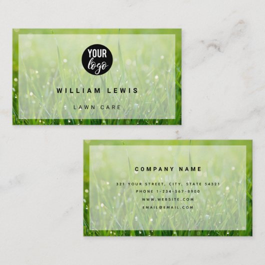 芝生気にシンプルビジネスのロゴのミニマモダンリスト 名刺 (正面/裏面)