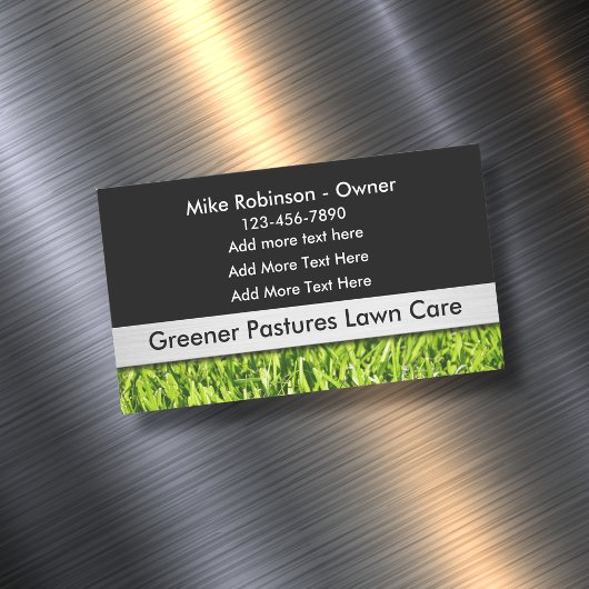 芝生気にシンプル型名刺マグネット マグネット名刺