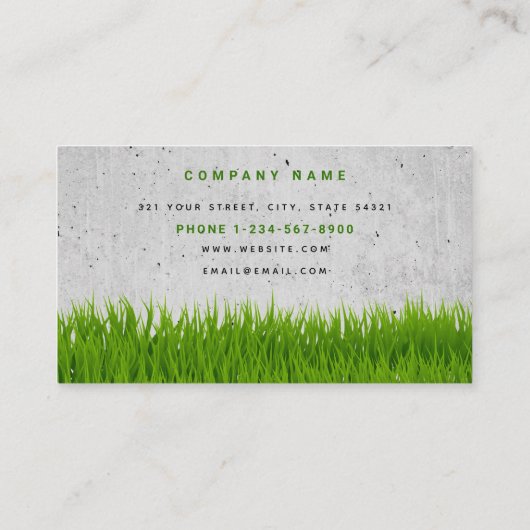 芝生気にシンプル造園モウイングビジネスロゴ 名刺 (裏面)