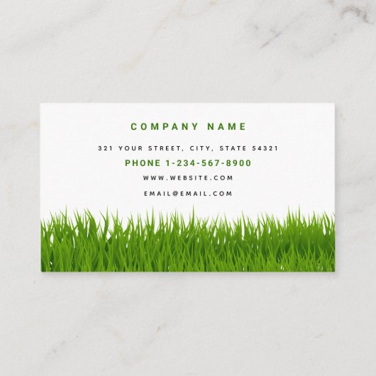 芝生気にシンプル造園モウイングビジネスロゴ 名刺 (裏面)