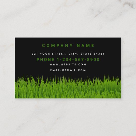 芝生気にシンプル造園モウイングビジネスロゴ 名刺 (裏面)
