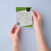 芝生気にシンプル造園芝刈り業 チラシ (手)