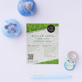 芝生気にシンプル造園芝刈り業 チラシ (シングル)