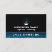 芝生気にスプリンクラロゴ灌漑と造園 名刺 (正面)