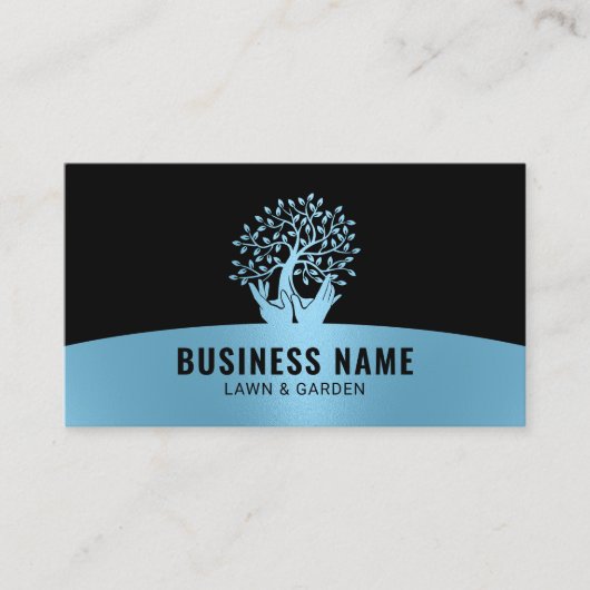 芝生気にハンズホールディングツリーブルー造園 名刺 (正面)