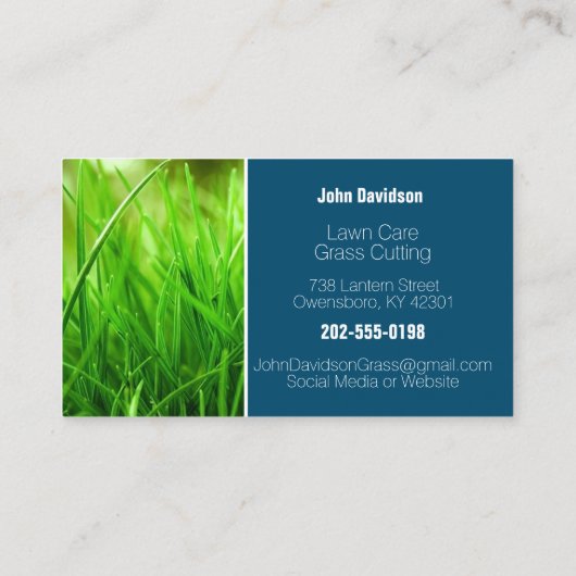 芝生気にブルーグリーングラス 名刺 (裏面)