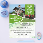 芝生気にモダン芝刈り造園 チラシ (シングル)