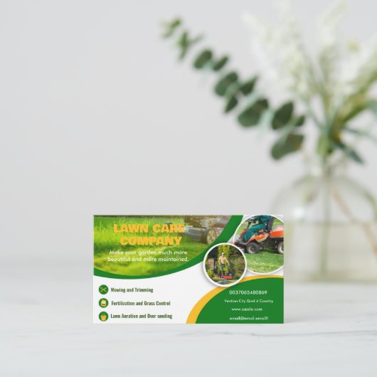 芝生気にモダン草刈り 名刺 (スタンド正面)