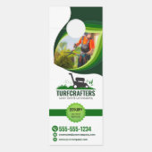 芝生気にモダン造園草刈りサービス ドアノブサイン (正面)