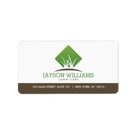 芝生気にモダン/造園グラスのロゴ白 ラベル
