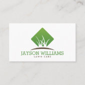 芝生気にモダン/造園グラスのロゴ白 名刺 (正面)