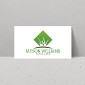 芝生気にモダン/造園グラスのロゴ白 名刺