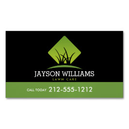 芝生気にモダン/造園グラスロゴ黒 マグネット名刺