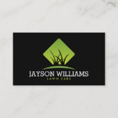 芝生気にモダン/造園グラスロゴ黒 名刺 (正面)