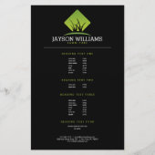 芝生気にモダン/造園芝生のロゴ価格表 チラシ (正面)