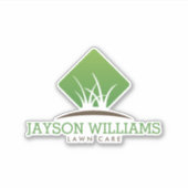 芝生気にモダン/造園草のロゴ シール (正面)