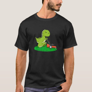 芝生気にモーアー恐竜の風景ガーデナーDino L Tシャツ