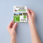 芝生気にユニーク芝刈り造園 チラシ (手)