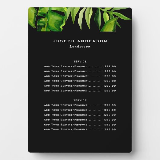 芝生気に刈りプロフェッショナル価格表 フォトプラーク (正面)