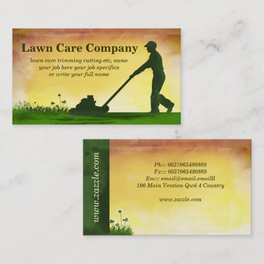 芝生気に刈り名刺 名刺 (正面/裏面)