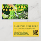 芝生気に刈り草クリーニングQrコード 名刺 (正面/裏面)