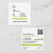 芝生気に労働者、芝生気にサービス スクエア名刺 (正面/裏面)