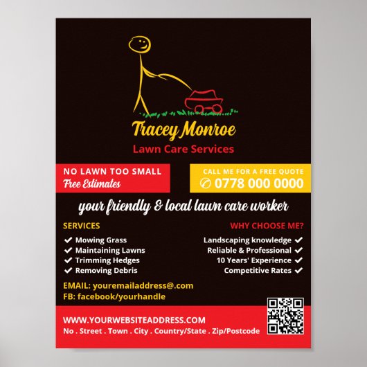 芝生気に労働者、芝生気にサービス ポスター (正面)