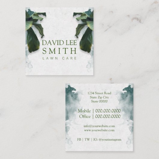 芝生気に又は造園 スクエア名刺 (正面/裏面)