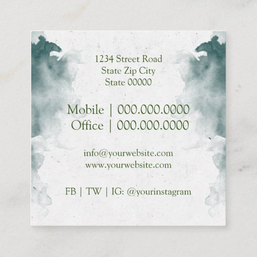 芝生気に又は造園 スクエア名刺 (裏面)