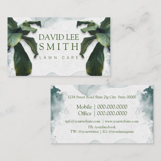 芝生気に又は造園 名刺 (正面/裏面)