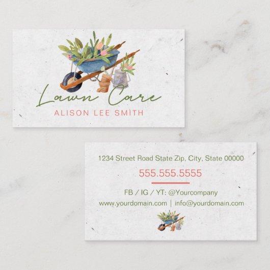 芝生気に又は造園 名刺 (正面/裏面)