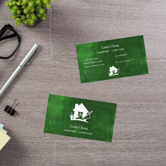 芝生気に園芸の緑草の草刈り機 名刺
