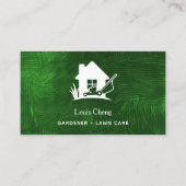 芝生気に園芸の緑草の草刈り機 名刺 (正面)