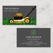 芝生気に園芸の草刈りサービスグレー 名刺 (正面/裏面)