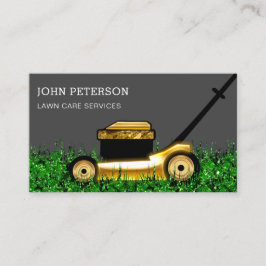 芝生気に園芸の草刈りサービスグレー 名刺