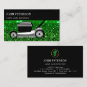 芝生気に園芸の草刈りサービスグレー 名刺 (正面/裏面)