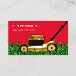 芝生気に園芸の草刈りサービスレッド 名刺
