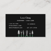 芝生気に園芸の黒い園芸用具 名刺 (裏面)